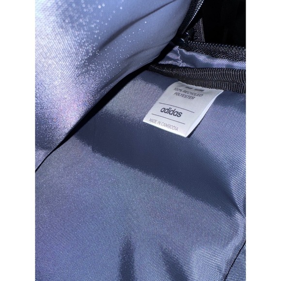 Adidas Backpack Beige Black Trefoil Logo Classic 3 Stripe School Book Bag - Picture 8 of 10